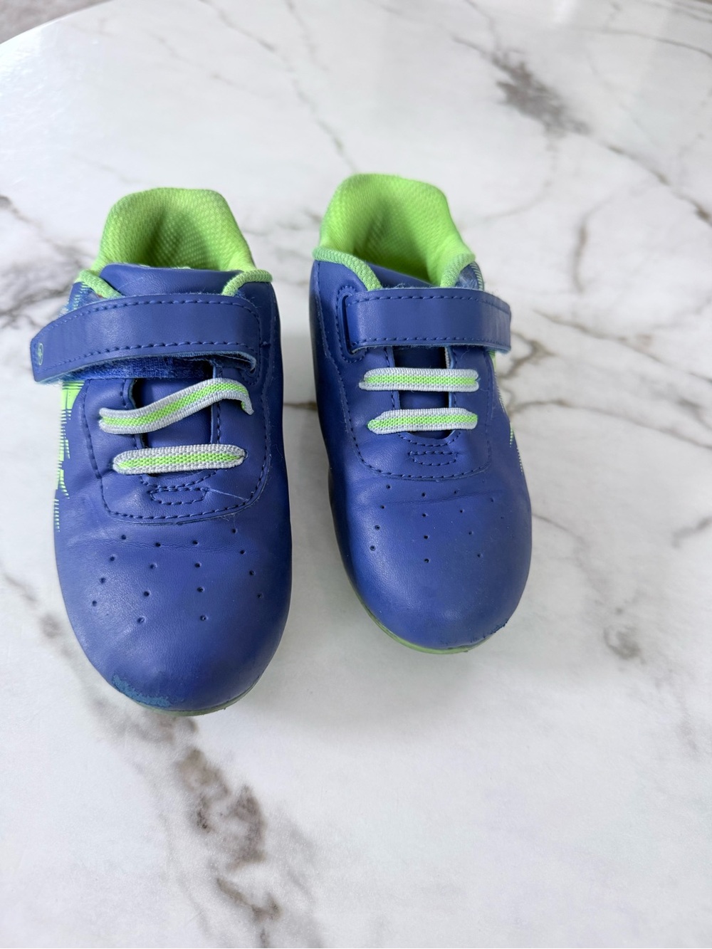 Stride Rite Kids Soccer Cleats - Blue and Lime - Picture 4 of 11